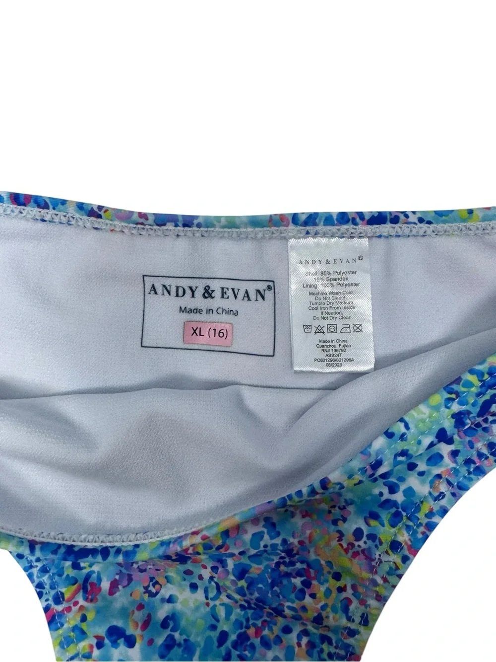Andy & Evan Girls XL 16 Bikini Set Colorful Print Two Piece Swim